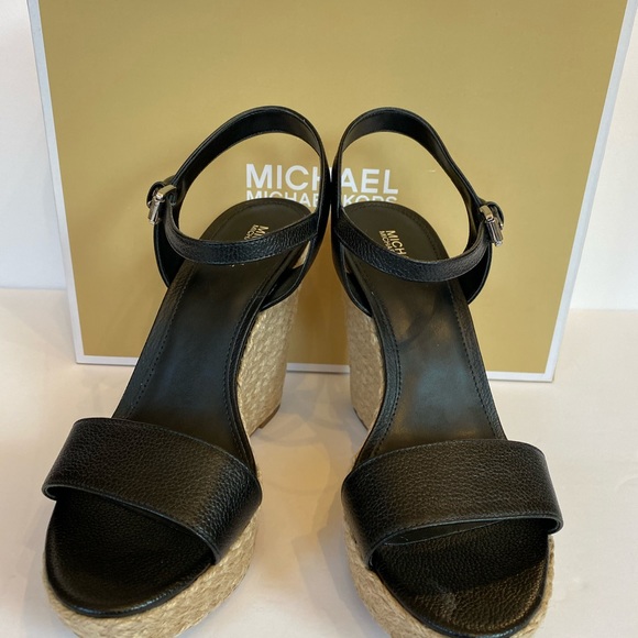 MICHAEL KORS JILL WEDGE LEATHER SANDAL SIZE:8.5 - Picture 6 of 12